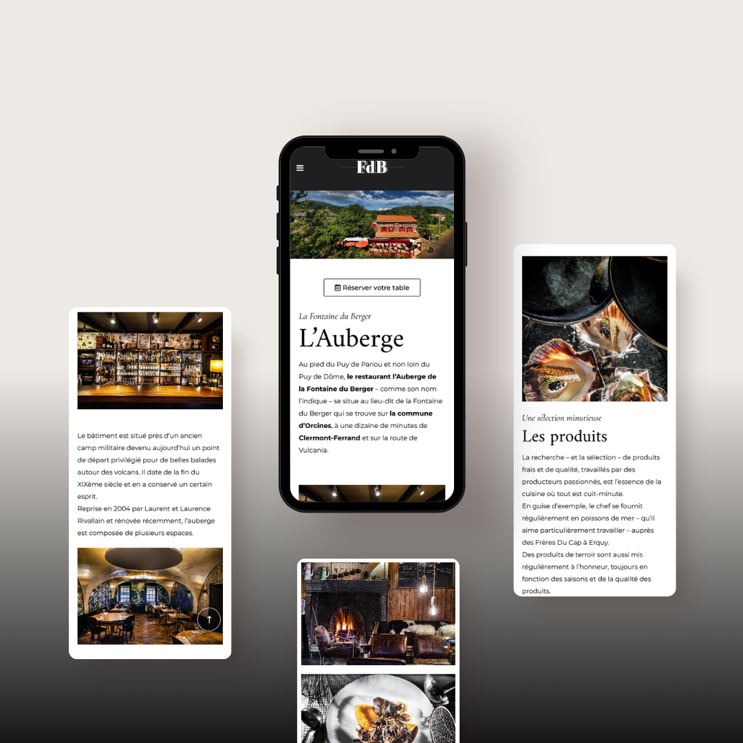 Portfolio web auberge de la fontaine du berger